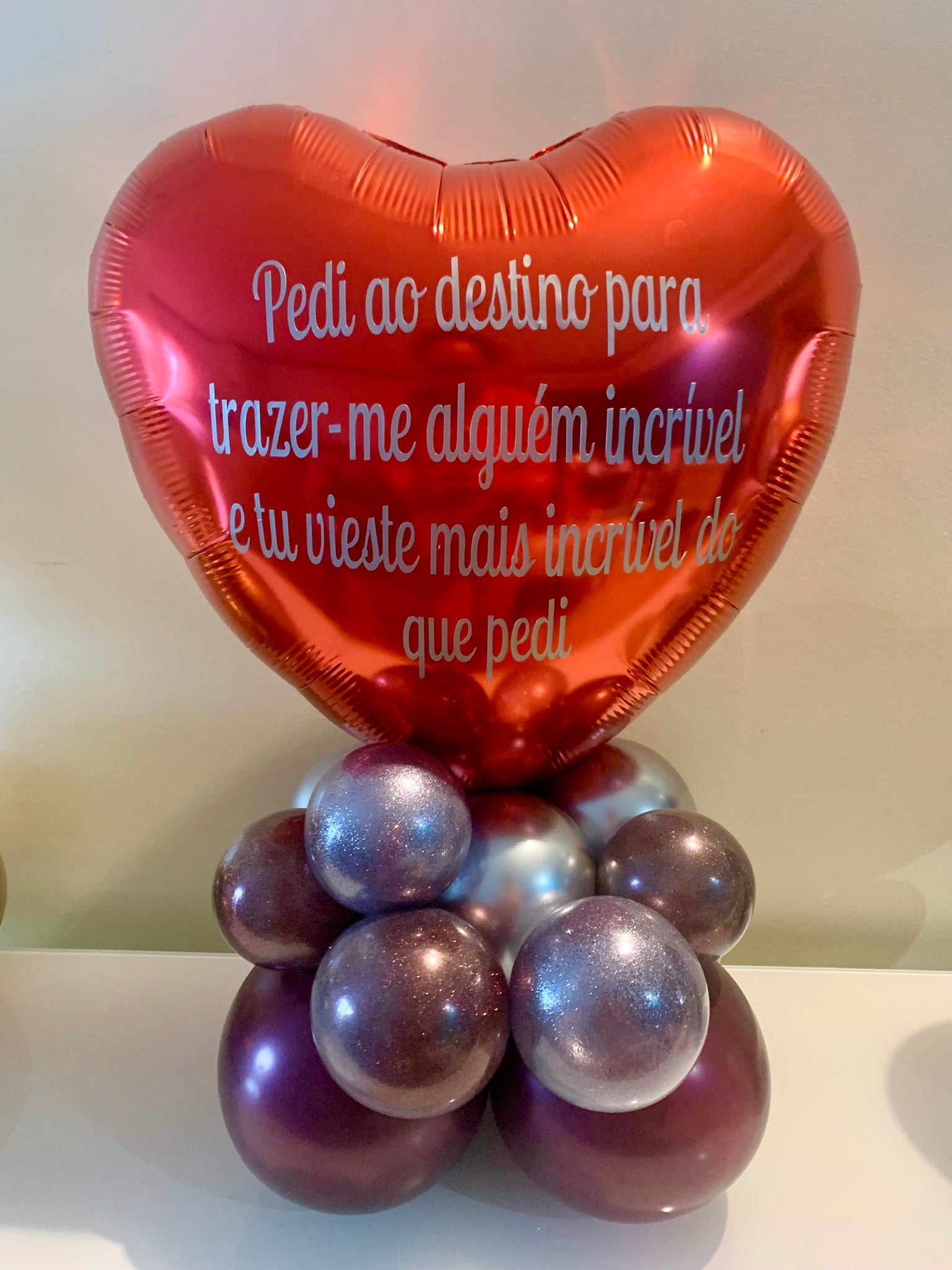 Centro de mesa estrela/coração personalizado