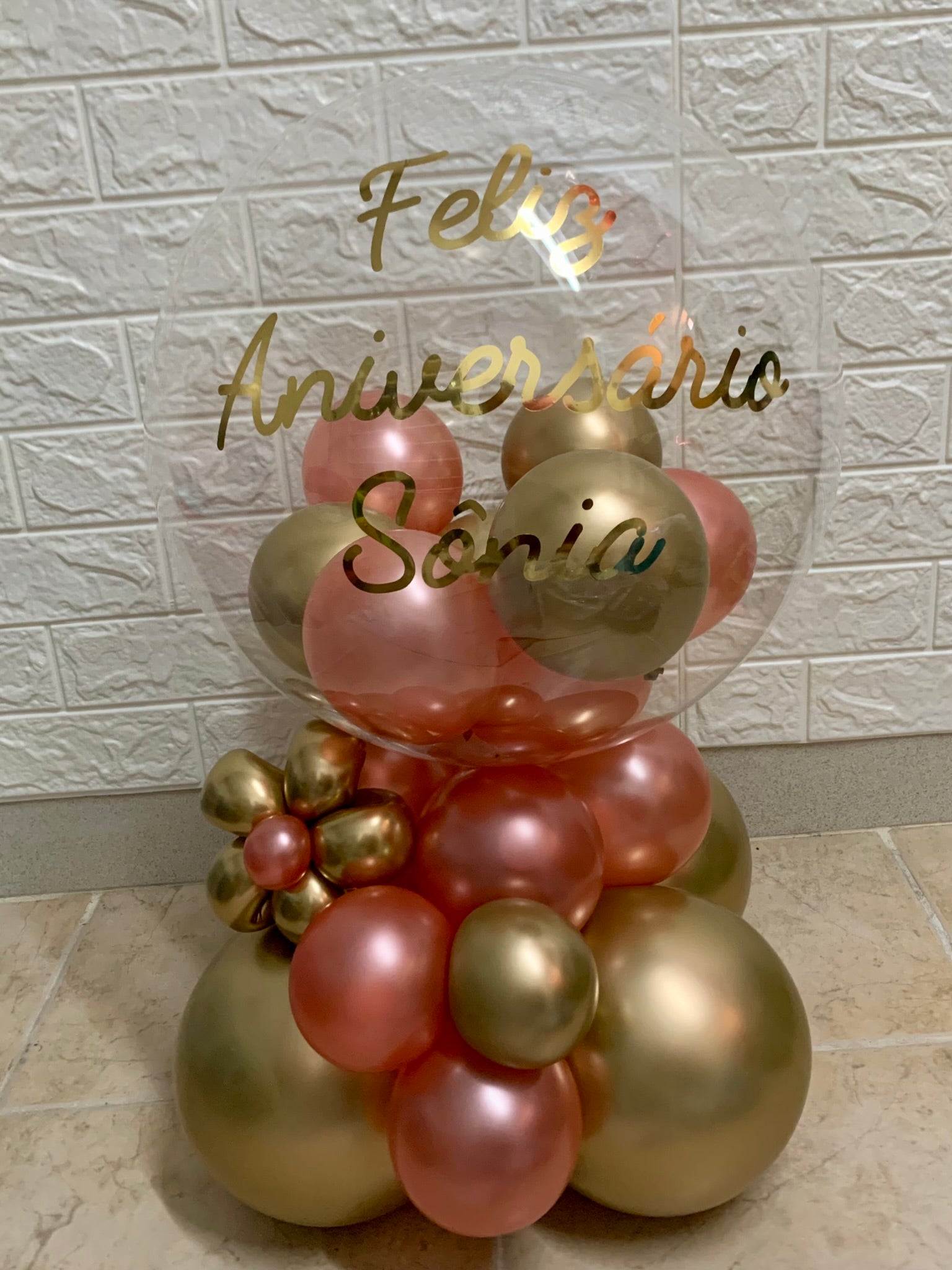 Centro de mesa bubble personalizado