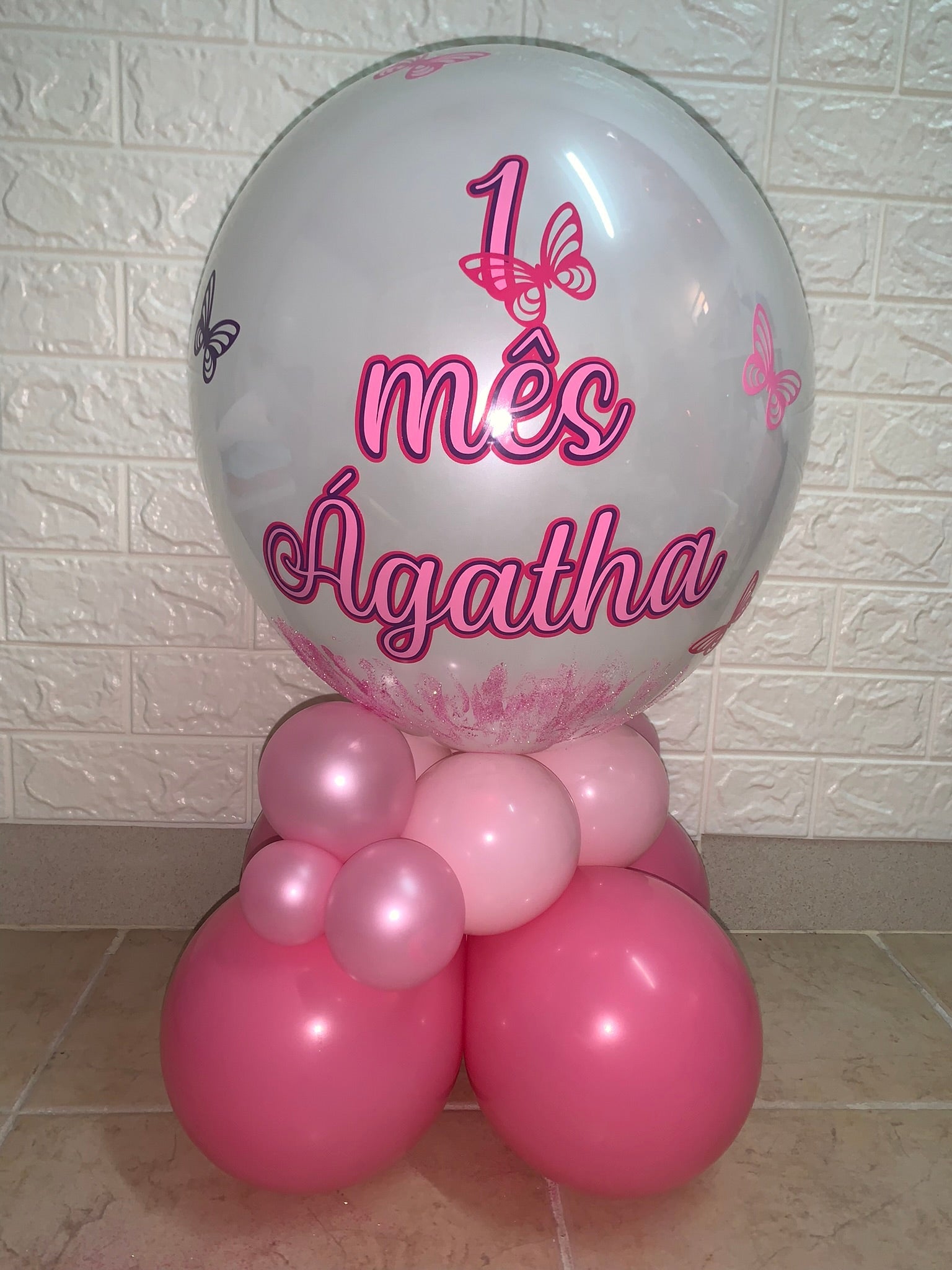 Centro de mesa bubble personalizado