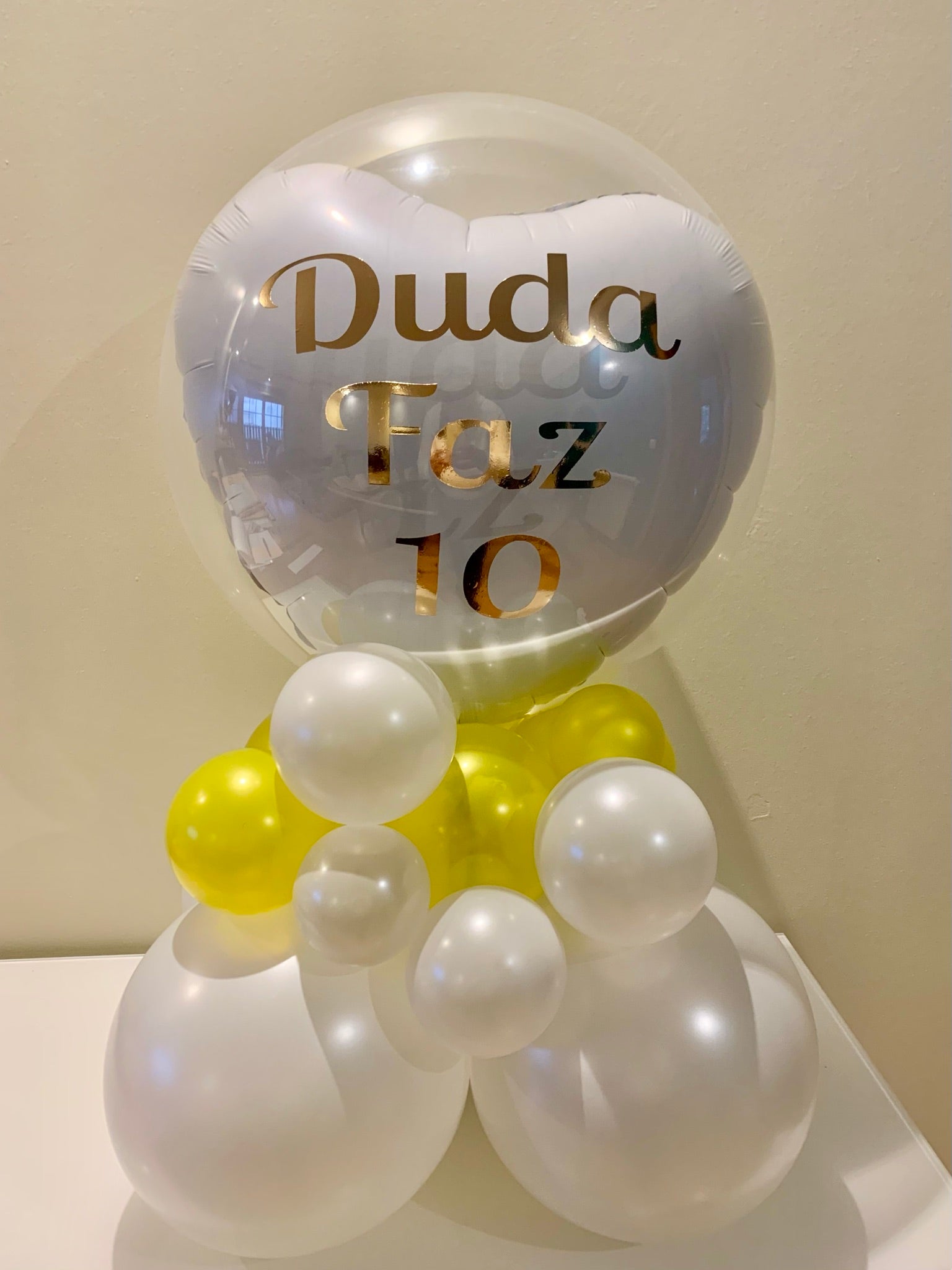 Centro de mesa bubble personalizado