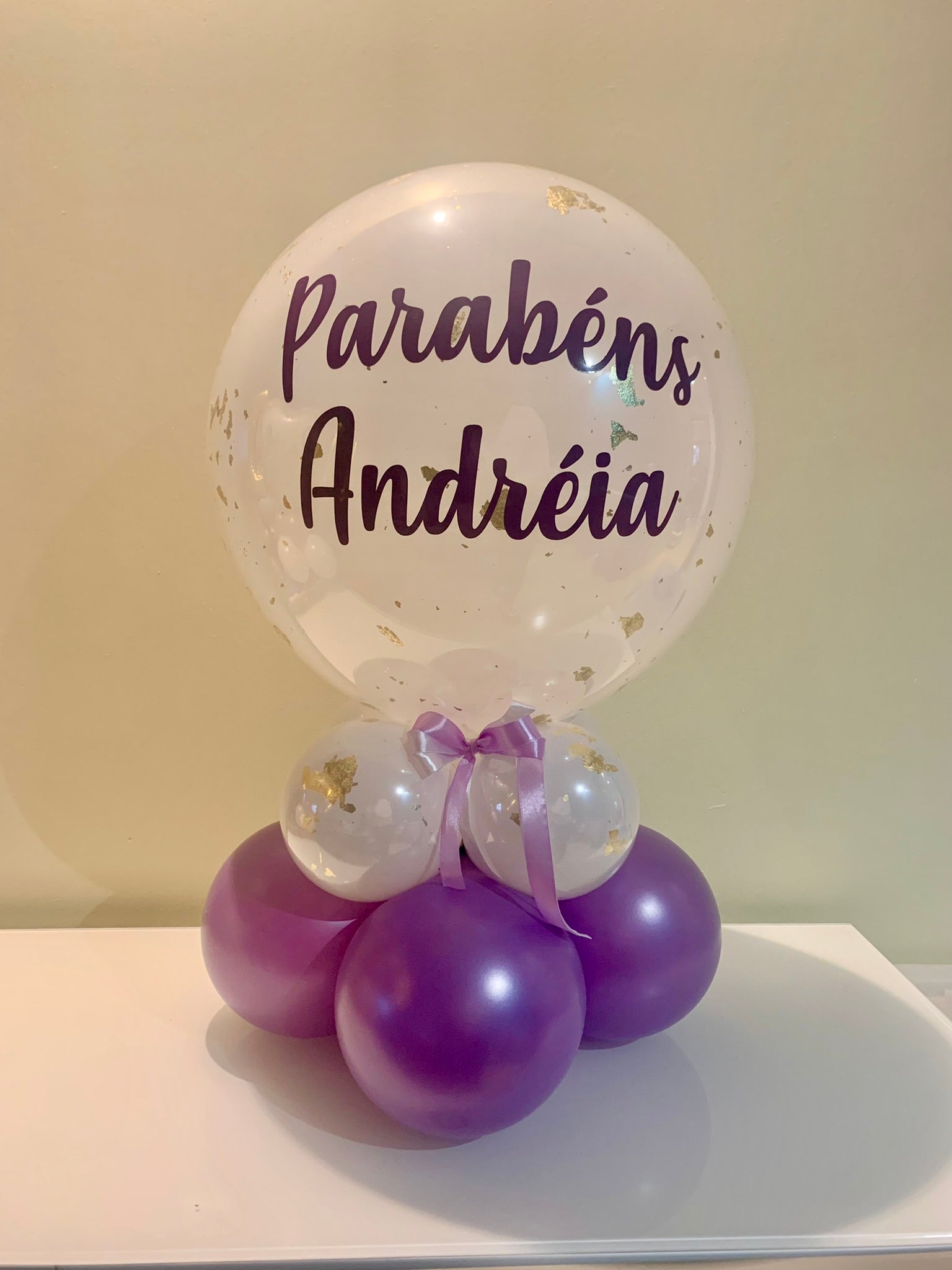 Centro de mesa bubble personalizado