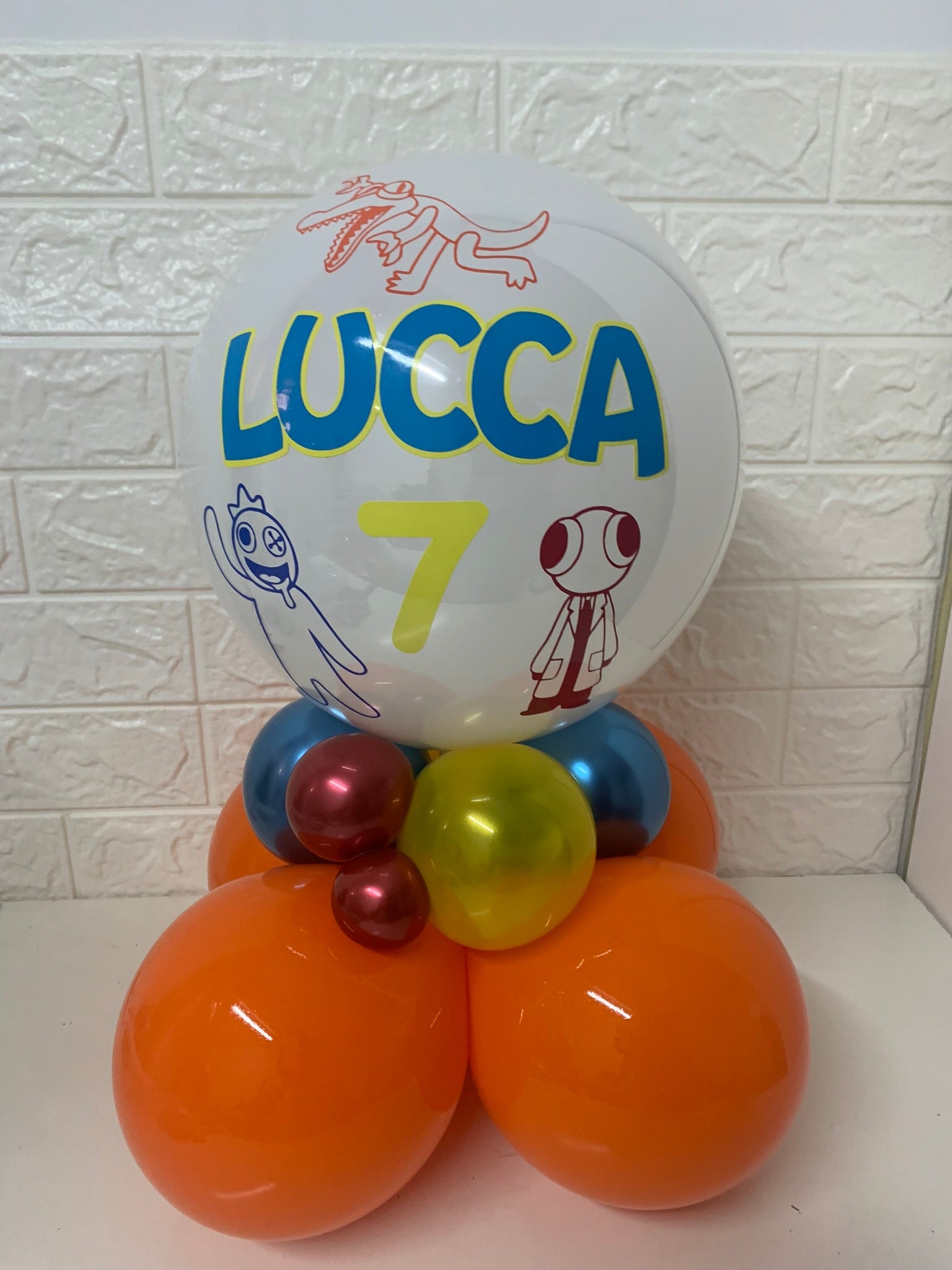 Centro de mesa bubble personalizado