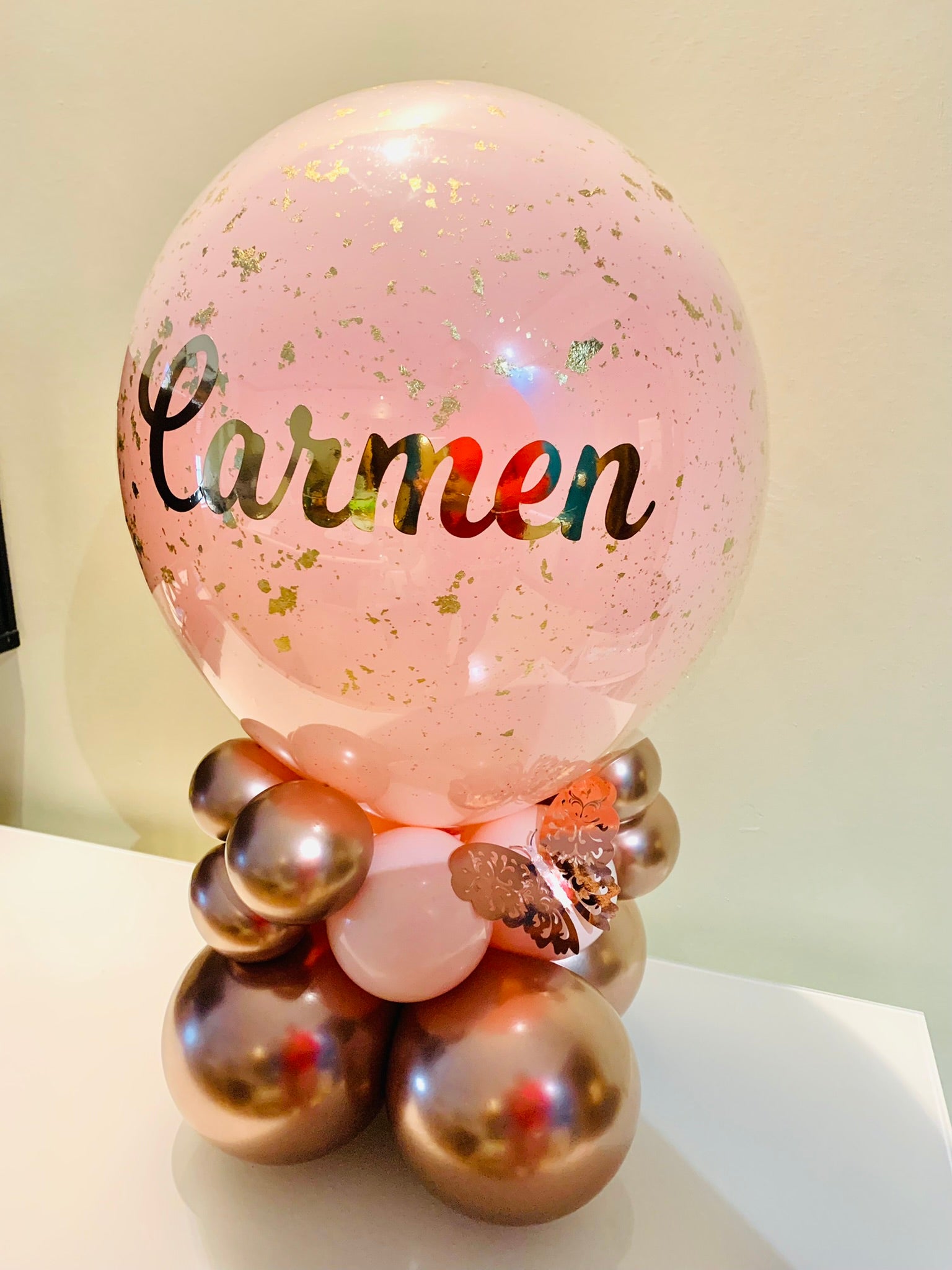 Centro de mesa bubble personalizado