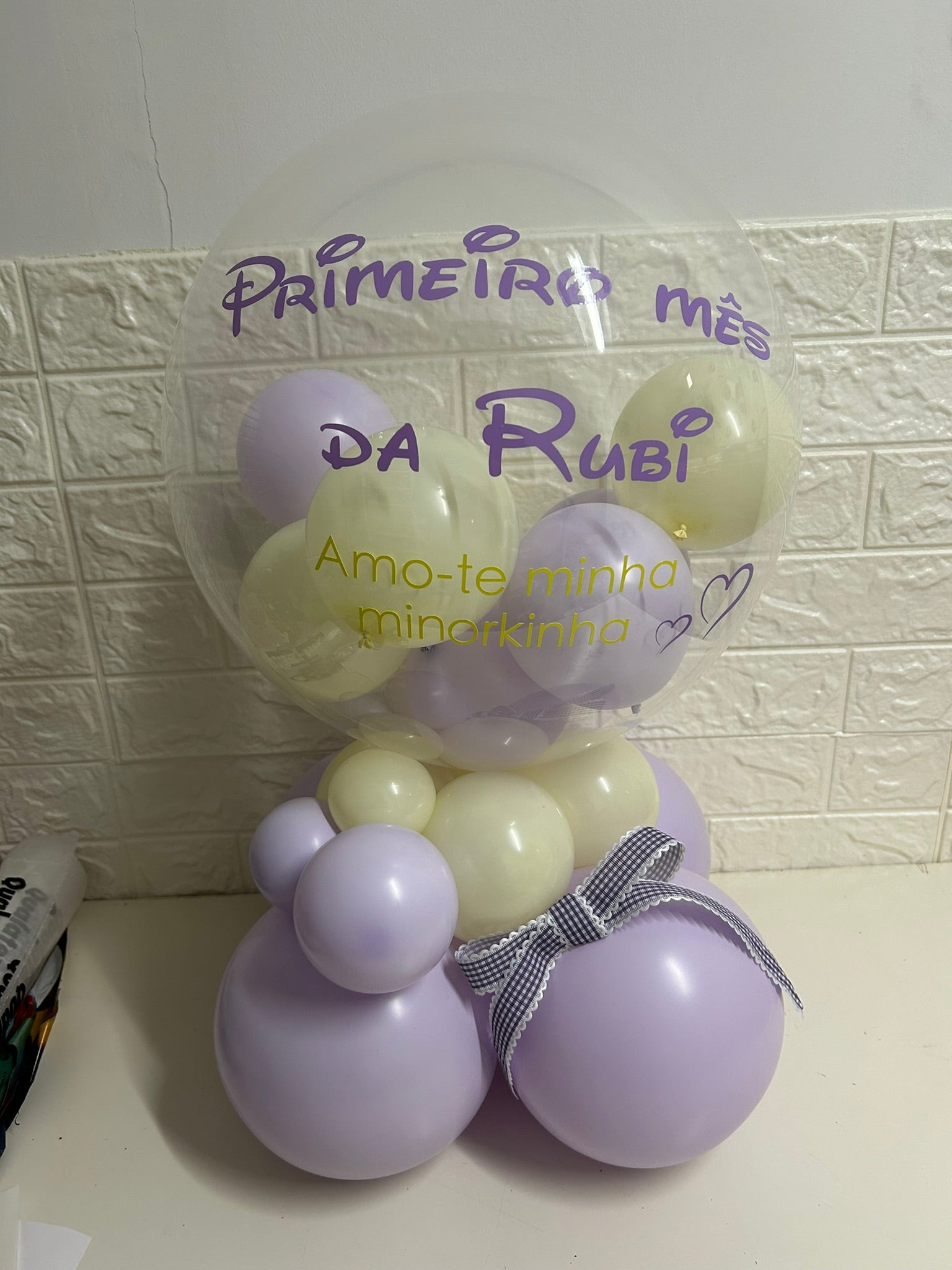 Centro de mesa bubble personalizado