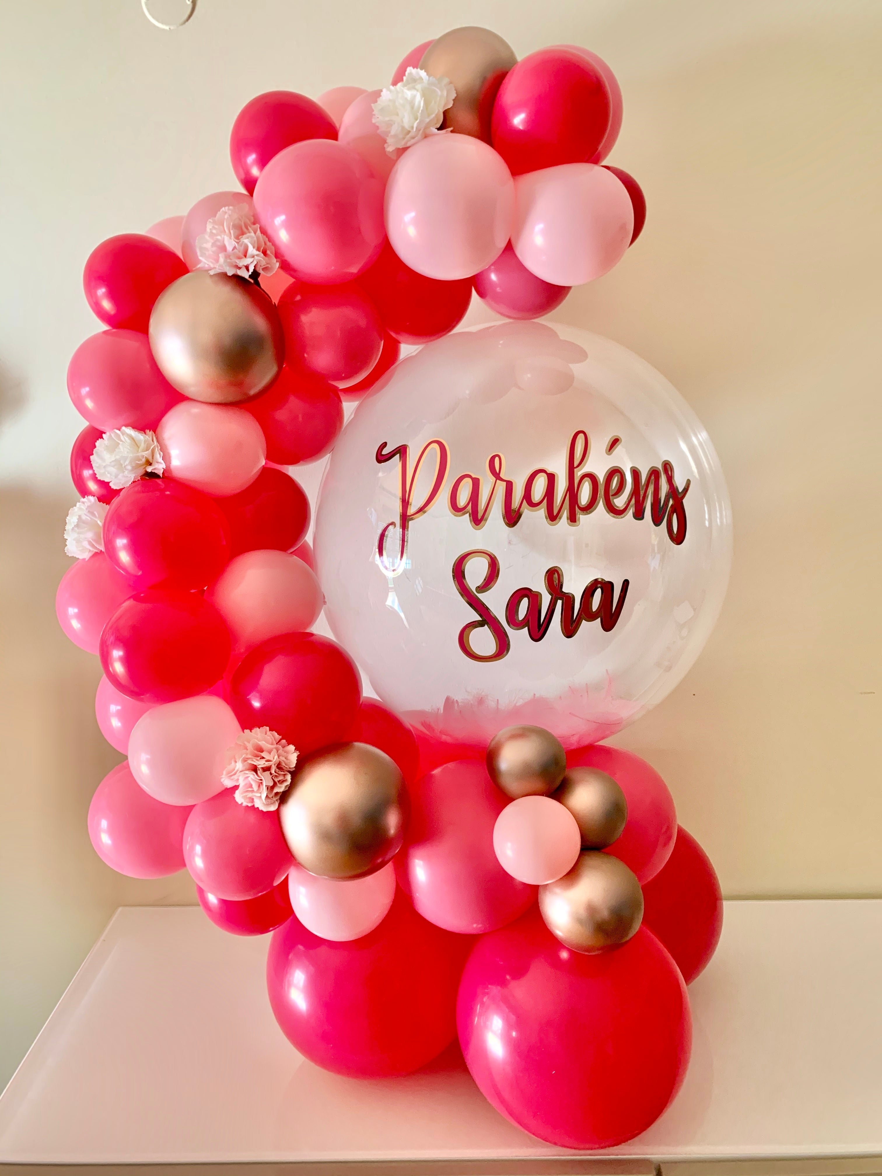 Centro de mesa orgânico personalizado