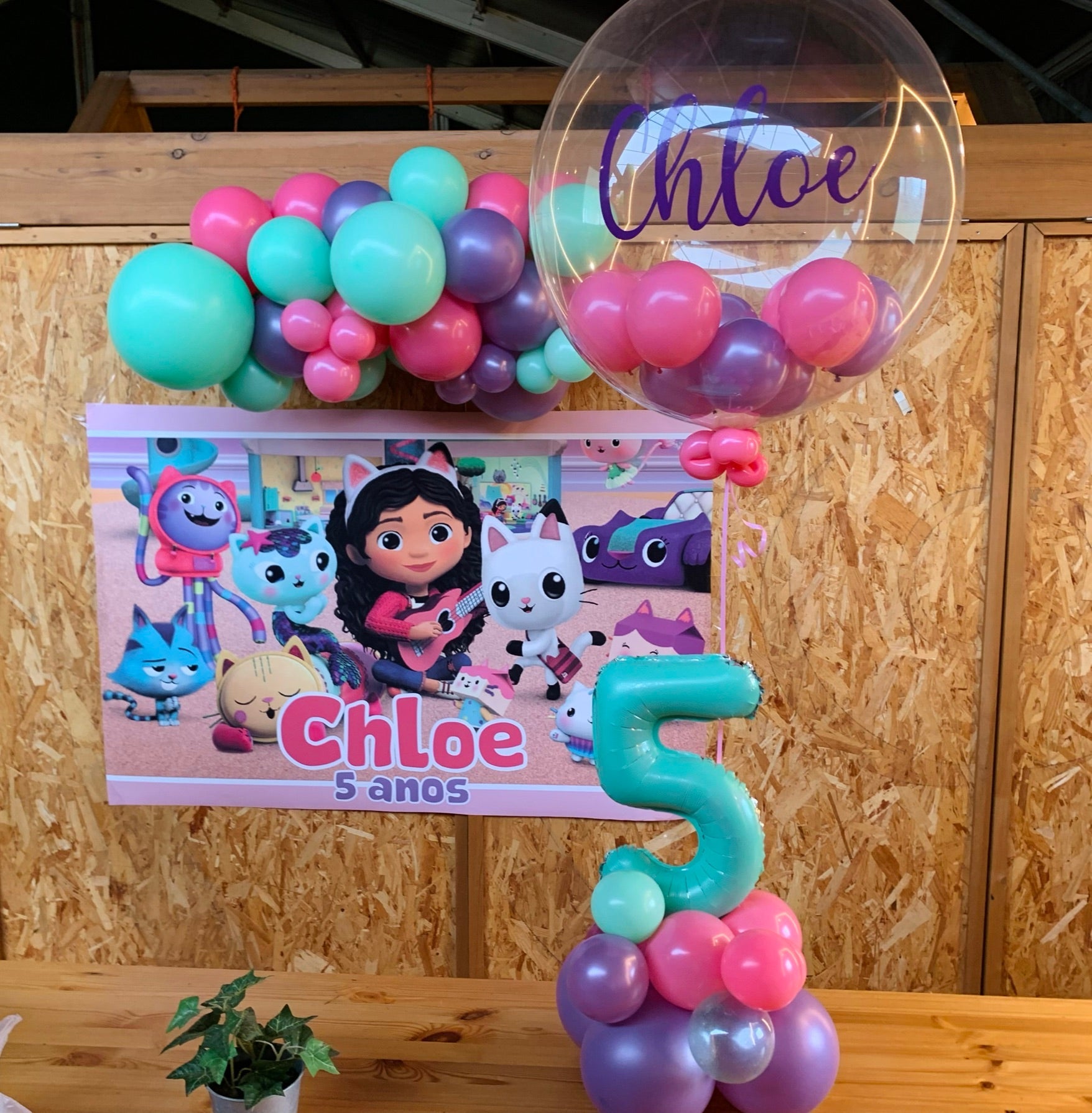 Centro de mesa com gás helio (idade + bubble personalizado)