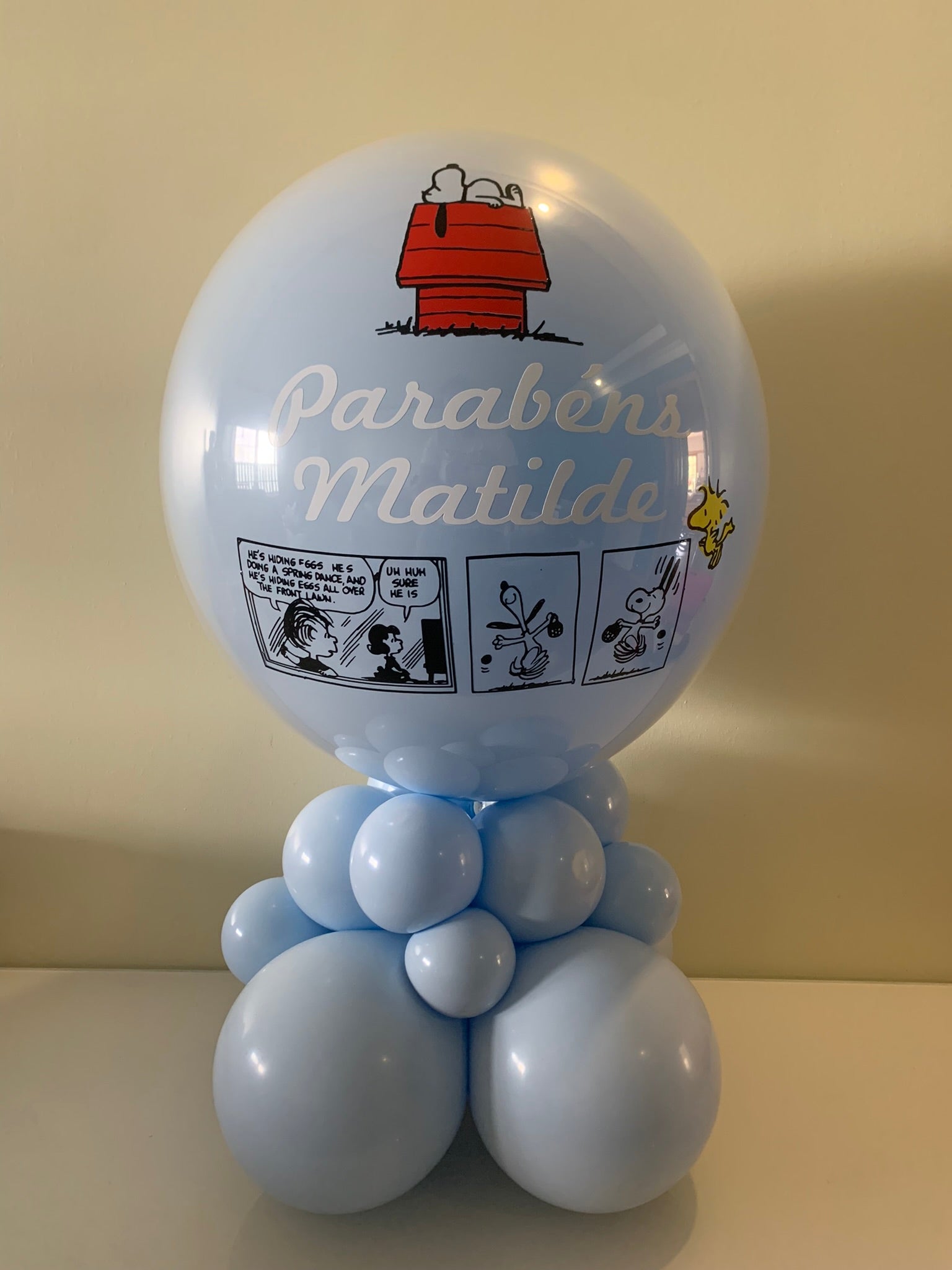 Centro de mesa bubble personalizado