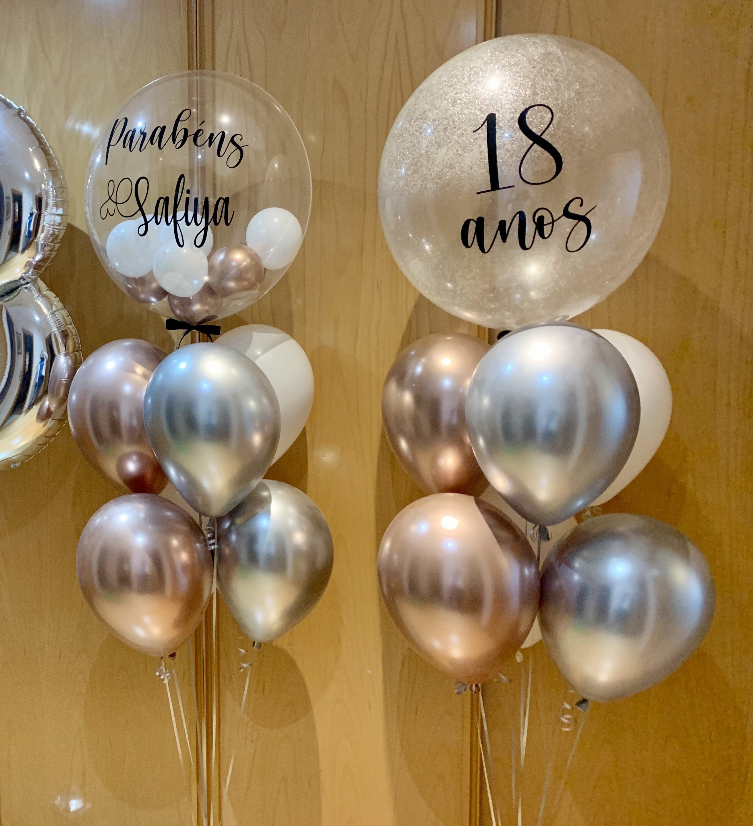 Bouquet de balões personalizado (Bubble + 6 latex)