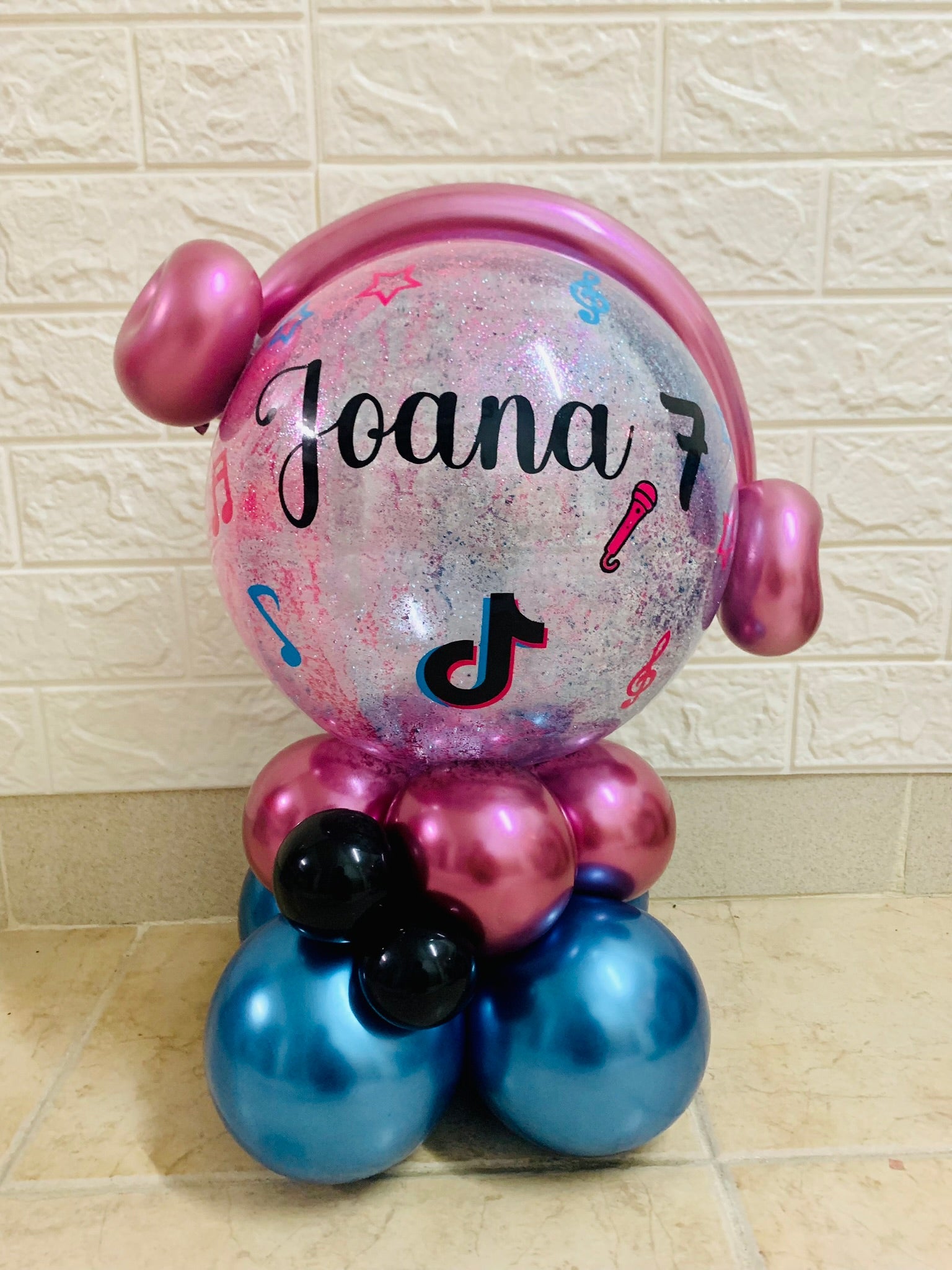 Centro de mesa bubble personalizado