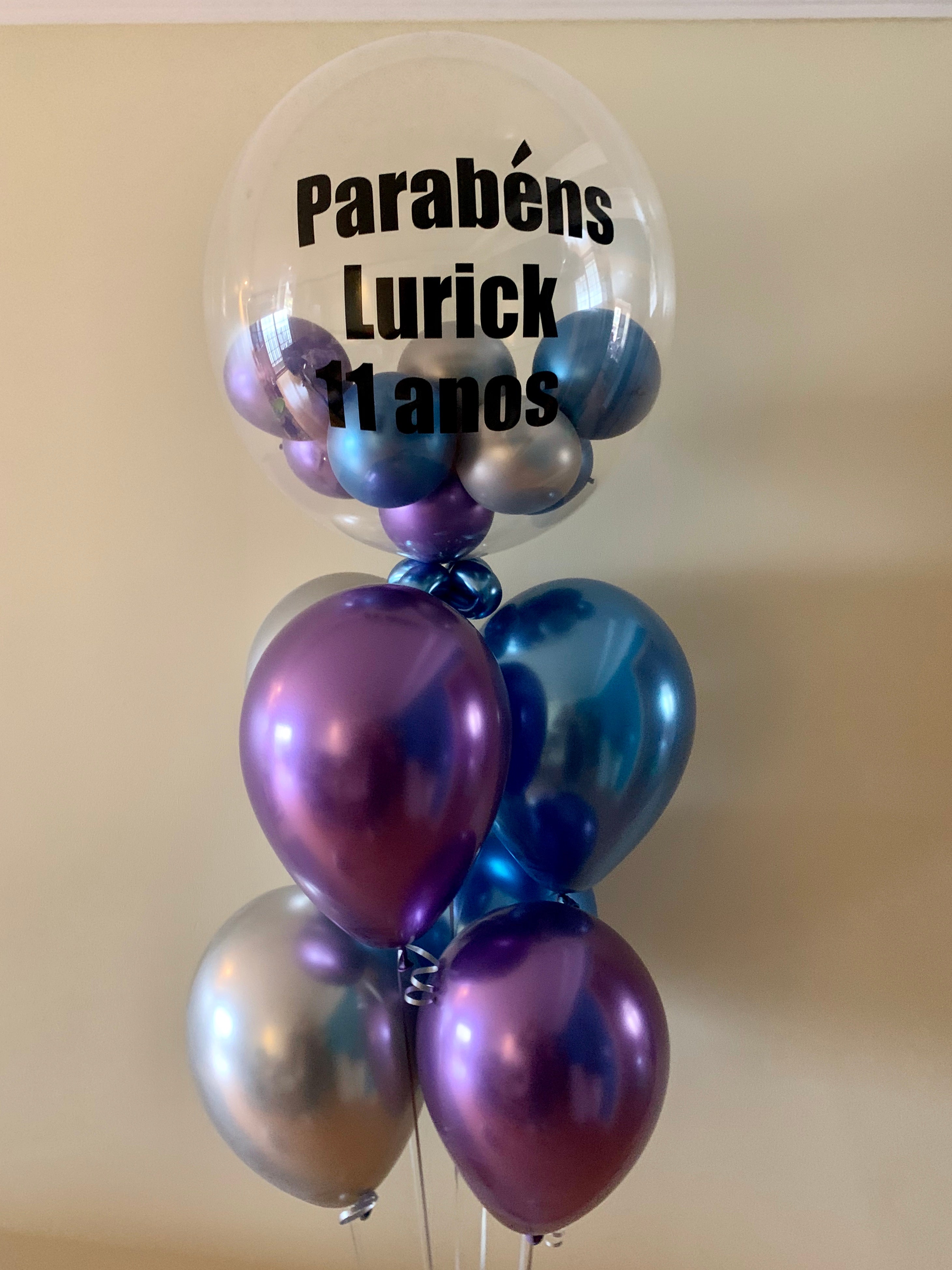 Bouquet de balões personalizado (Bubble + 6 latex)