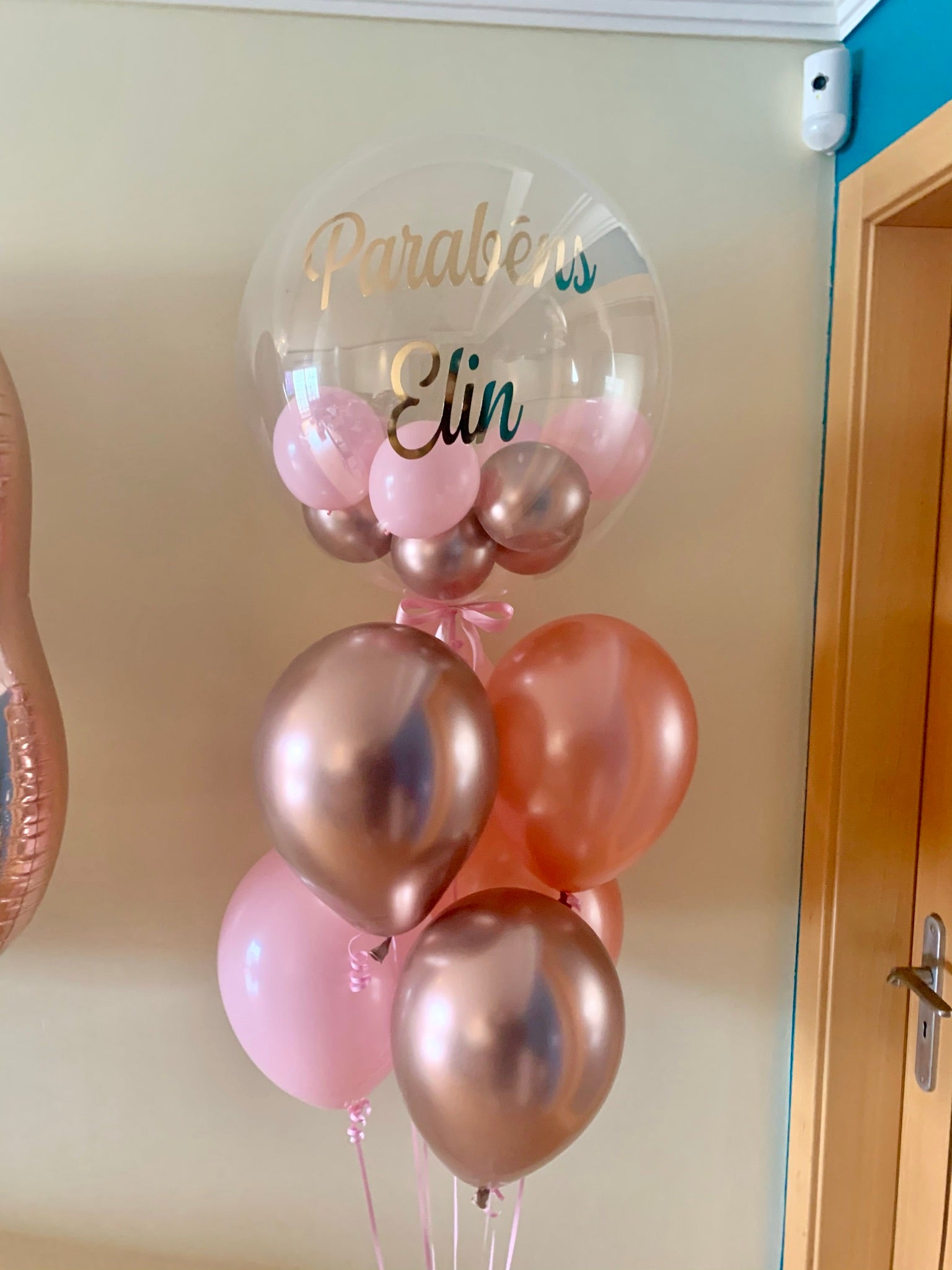 Bouquet de balões personalizado (Bubble + 6 latex)