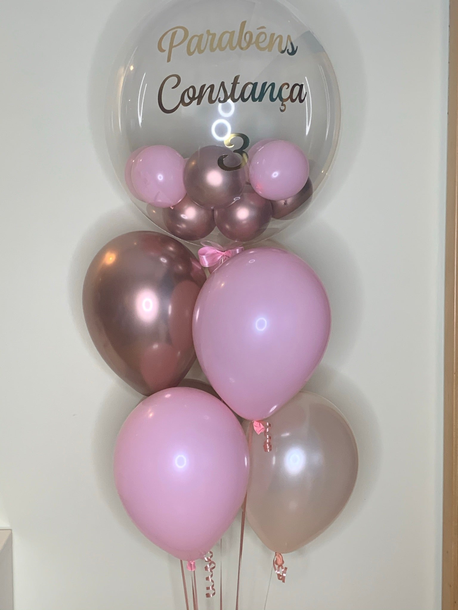 Bouquet de balões personalizado (Bubble + 6 latex)