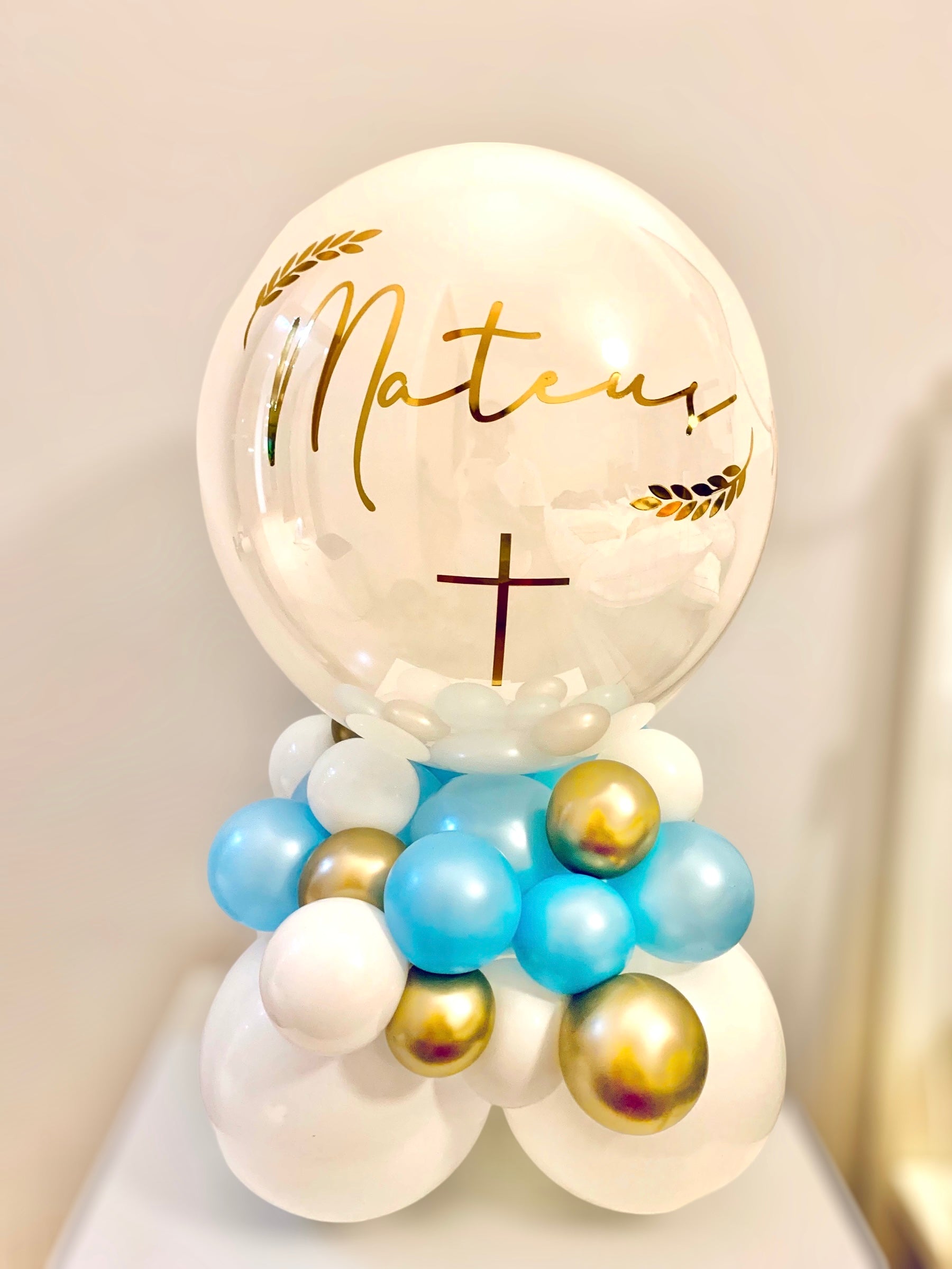 Centro de mesa bubble personalizado